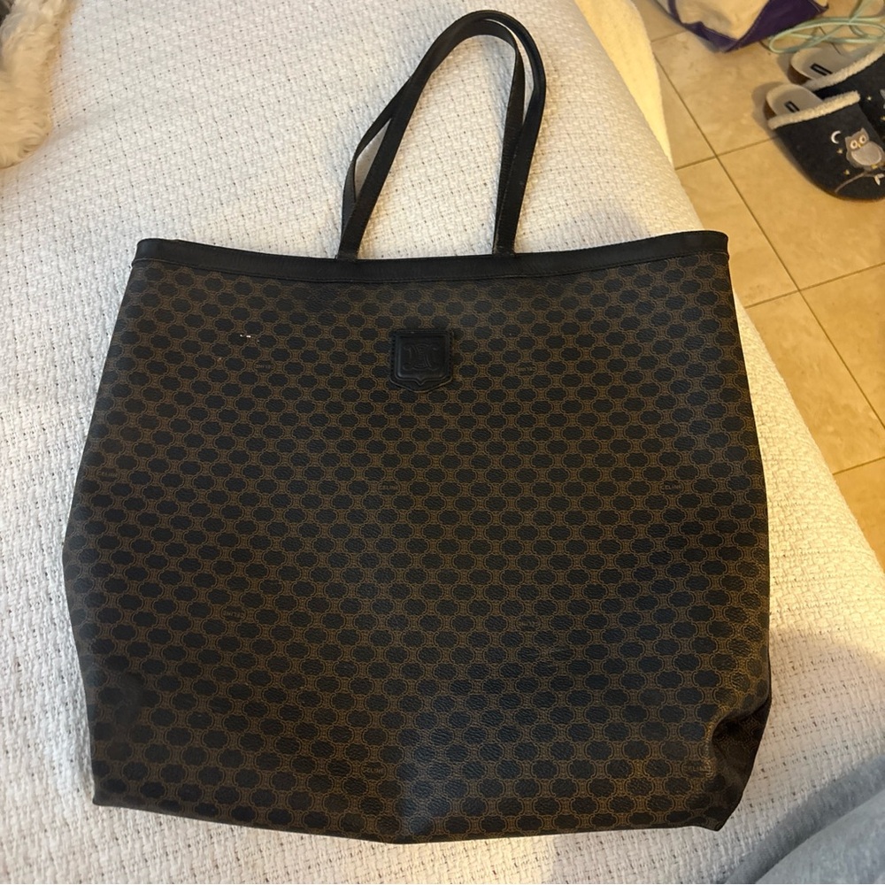 Celine Black and Brown Monogram Bag - Picture 2 of 10